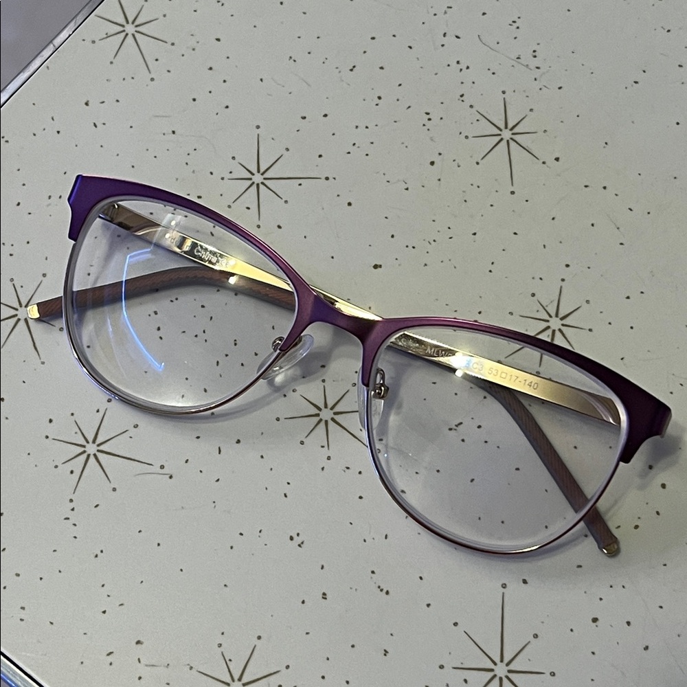 Chic Purple Metal Cat Eye Frames